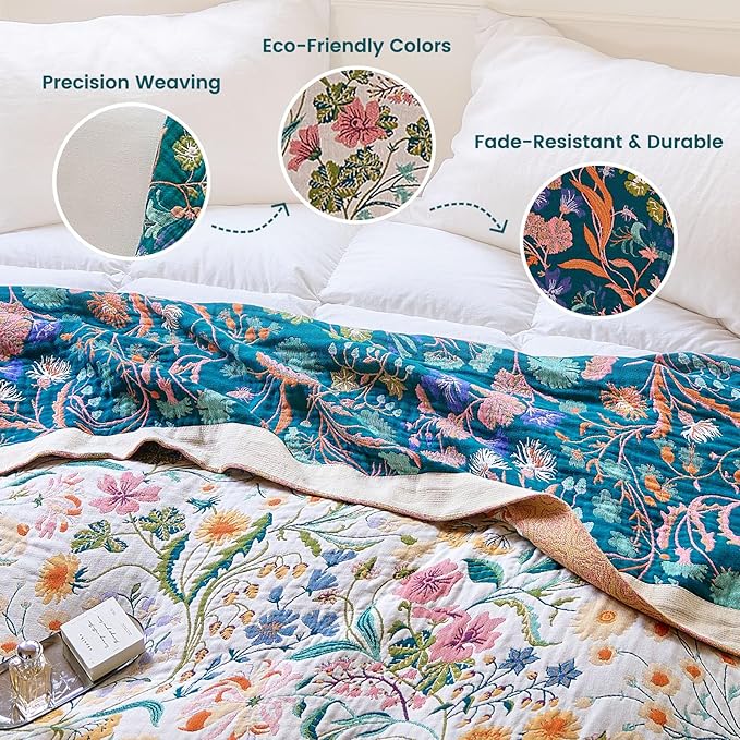 MSGKV The Boho Layer: 60"x80" Cotton Throw Blanket – Full Size - Image 3