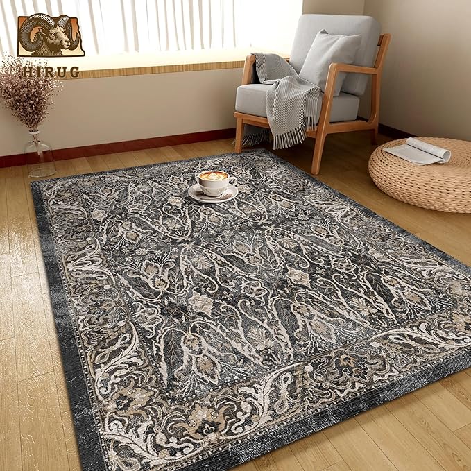 Washable Area Rug 3' x 5 ' Vintage Traditional Persian Mat - Image 4