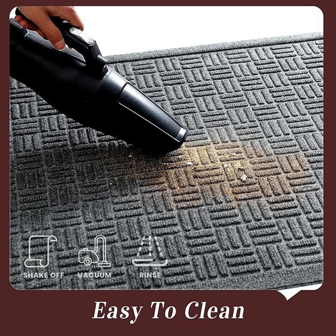 Mibao Front Door Mat Indoor Outdoor Entrance, Dirt Trapping Waterproof - Image 4