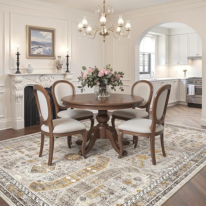 Madane 6x9 Area Rugs for Living Room, Stain Resistant Washable Rugs, Non-Slip - Image 3