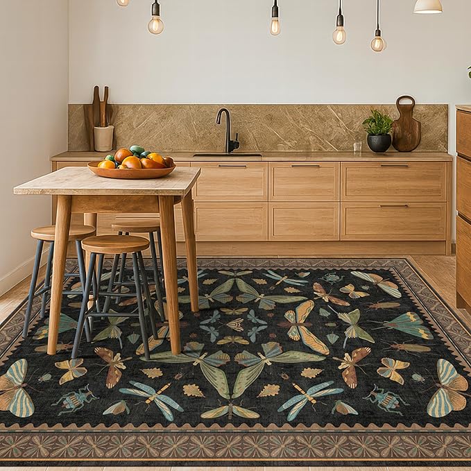 Dark 6x8 Insect Area Rug for Living Room - Image 6
