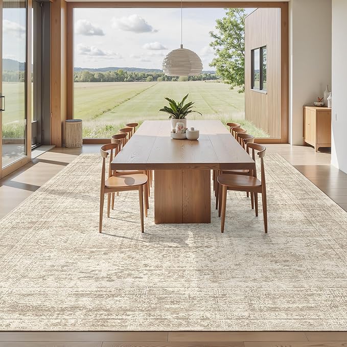 Area Rug 10x12 Vintage Washable Living Room Large Carpet Non Slip Bedroom - Image 8