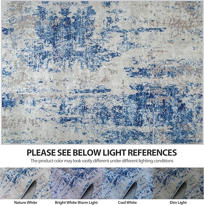 10x14 Area Rugs for Living Room Rug Washable: Abstract Large Rug Indoor Modern - Image 6