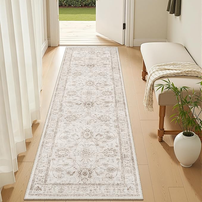 Madane 2x6 Washable Runner Rug Non-Slip, Vintage Kitchen Hallway Rug by Madane