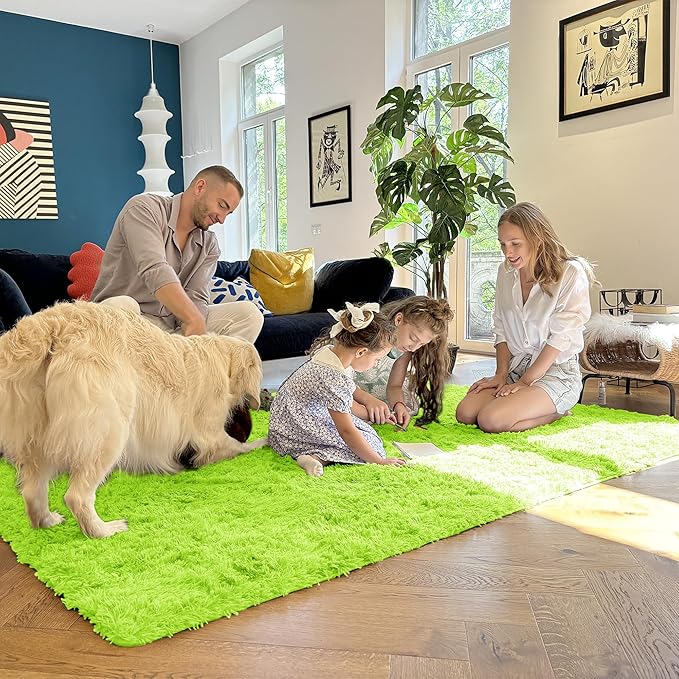 OLANLY Area Rugs for Living Room Bedroom, Machine Washable 4x5.9 ft Soft Fluffy - Image 8