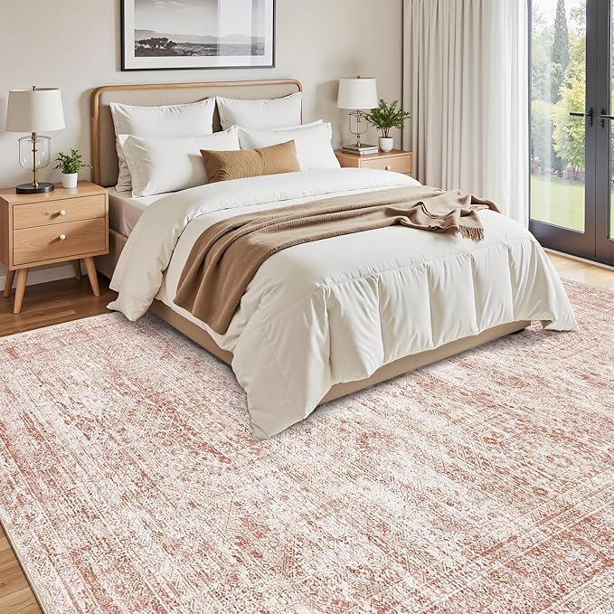Soalmost 9x12 Area Rugs for Living Room, Non Slip Machine Washable Vintage Rugs - Image 7