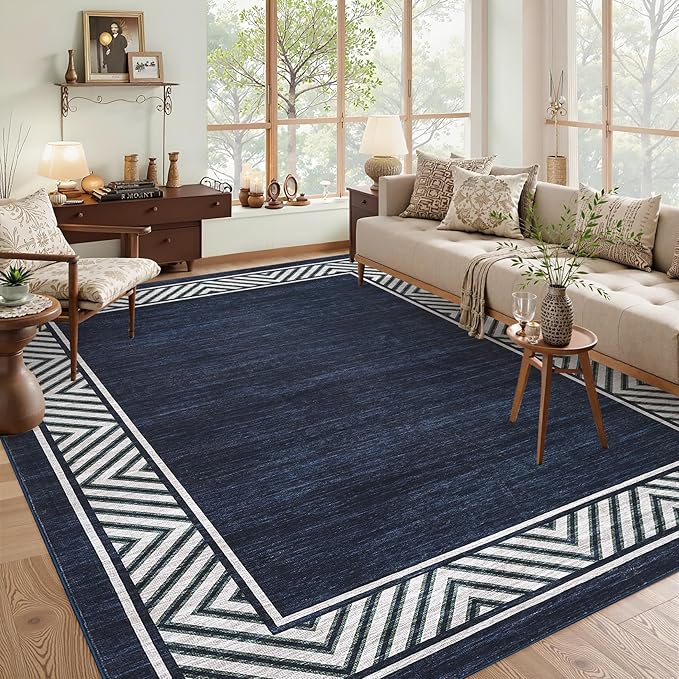 GarveeHome Bordered Bedroom Rugs 5x7 Ultra-Soft Indoor Carpet, Non-Slip Modern by GarveeHome