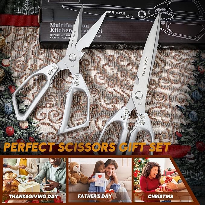 HUUSK Kitchen Scissors Set Silver - Image 7