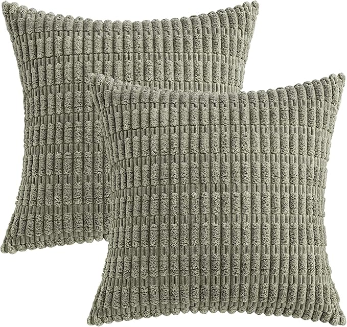 MIULEE Pack of 2 Corduroy Decorative Throw Pillow Covers 18x18 Inch Soft Boho - Image 6