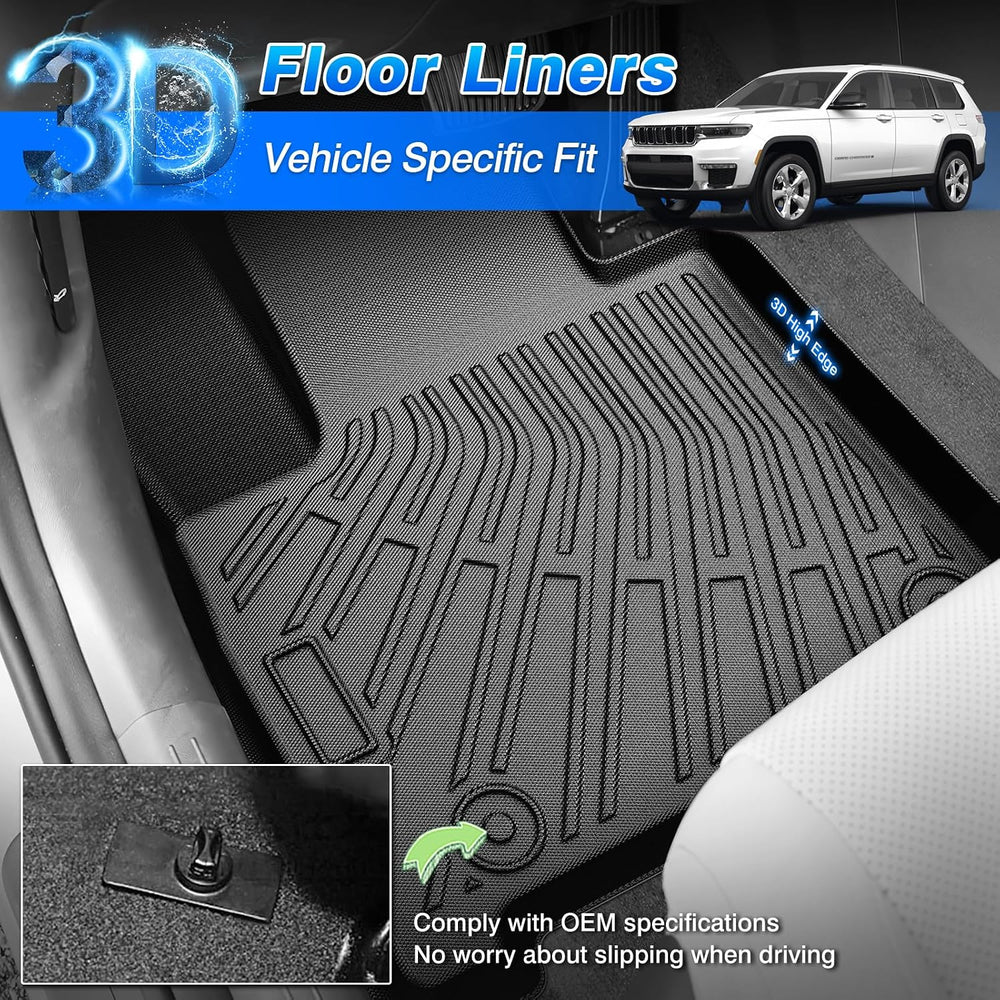 Floor Mats for Jeep Grand Cherokee L (6-Seater Without 2nd Row Center Console...