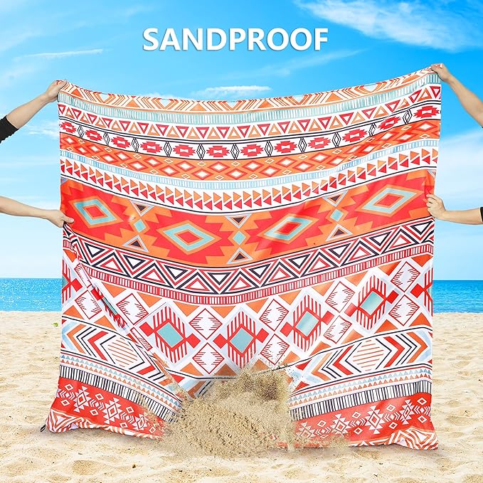 HIHOHO Beach Blanket Waterproof Sandproof Extra Large Beach Mat 79" X - Image 4