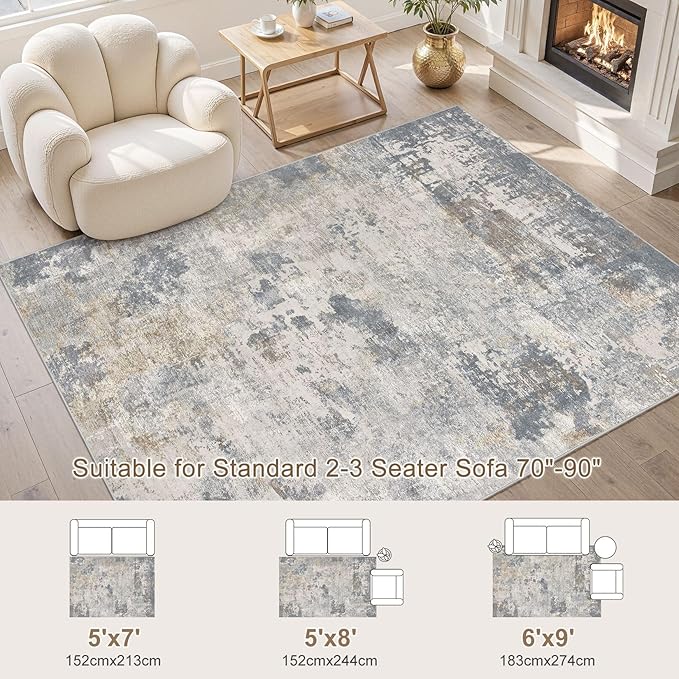 UERMEI 5x7 Area Rug Living Room Rugs - Image 2