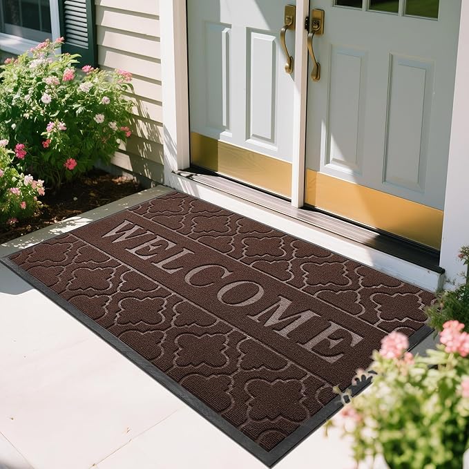 Yimobra Welcome Mat Outdoor Indoor, All-Season Waterproof Front Door Mat by Yimobra