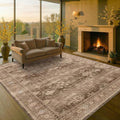 Hazo Haus Boho Brown Living Room Rug 7x9 by HazoHaus