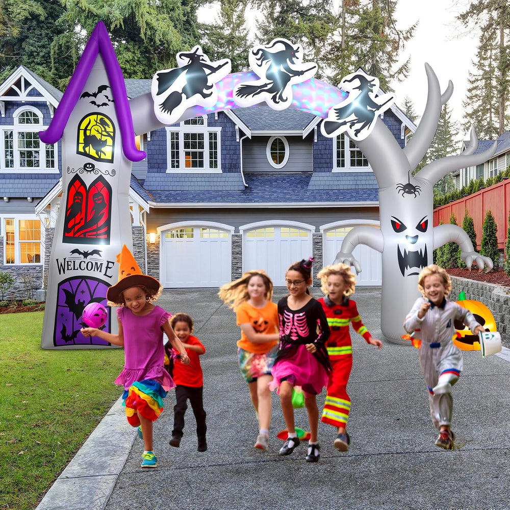 Capoda 14FT Length X 10FT Tall Halloween Inflatable Arch with LED Lights