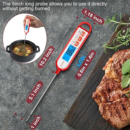 GLVSAE Digital Meat Thermometer Instant Readings in 1-2 Seconds Food Thermometer - Image 5