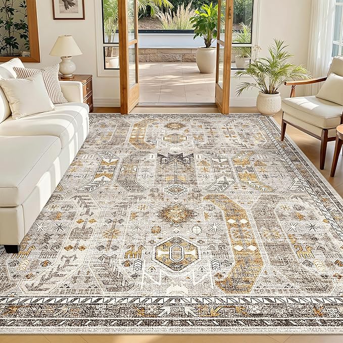 Madane 5x7 Area Rugs for Living Room, Stain Resistant Washable Rugs, Non-Slip by Madane