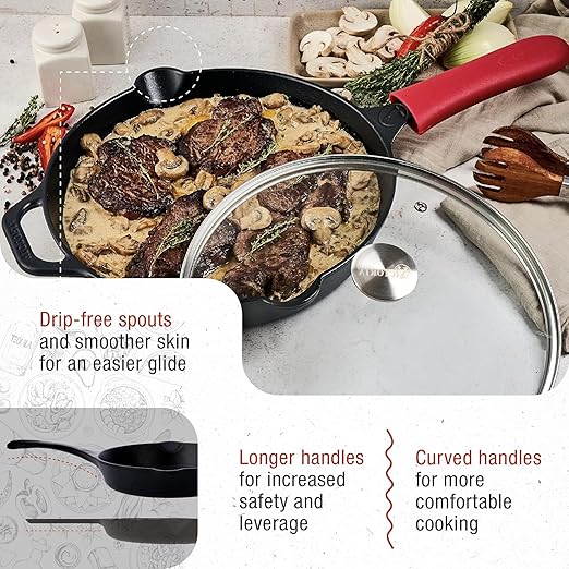 Victoria 12-Inch Cast Iron Skillet Set - Image 4