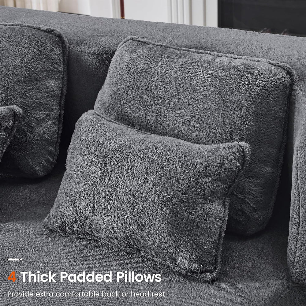 78” Convertible Sofa Bed, Full Size Sleeper Couch, Grey
