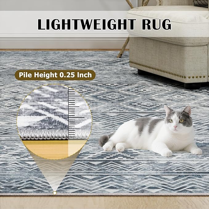 9x12 Area Rugs Washable Rug: Anti-Skid Abstract Modern Living Room Rug Soft - Image 6