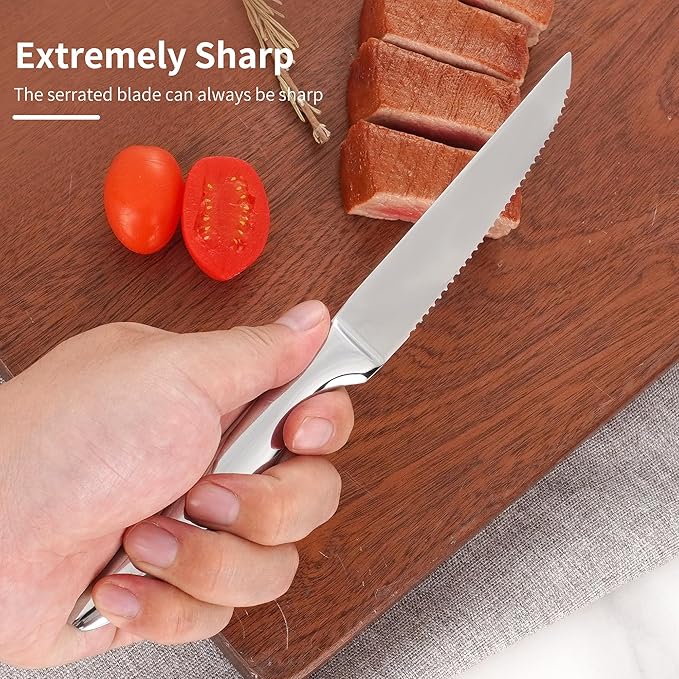 Steak Knife Set of 8, Serrated Steak Knife, Kitchen Steak Knives, Steak Knives - Image 5