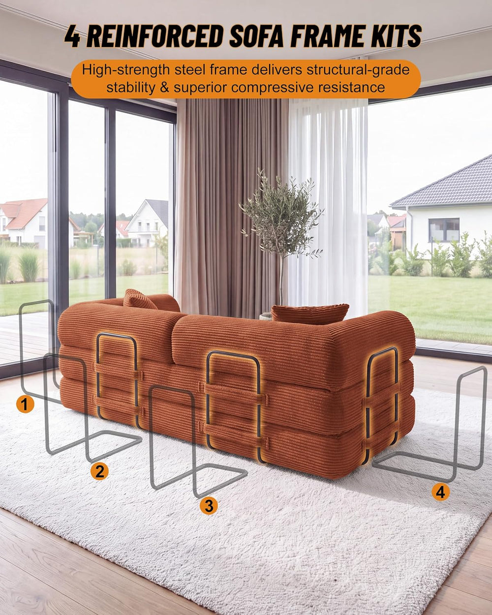 79" Couch Bed,Convertible Futon Sofa,Boneless Couches for Living Room
