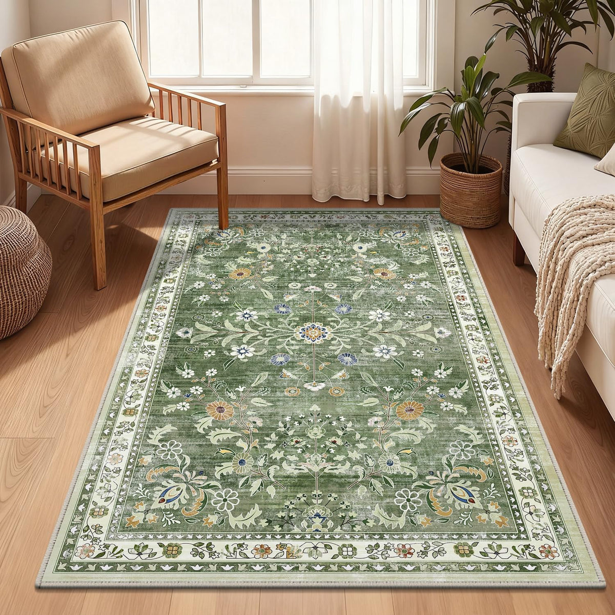 Yamaziot Washable Area Rug 3x5 – Small Non Slip Boho Area Rug