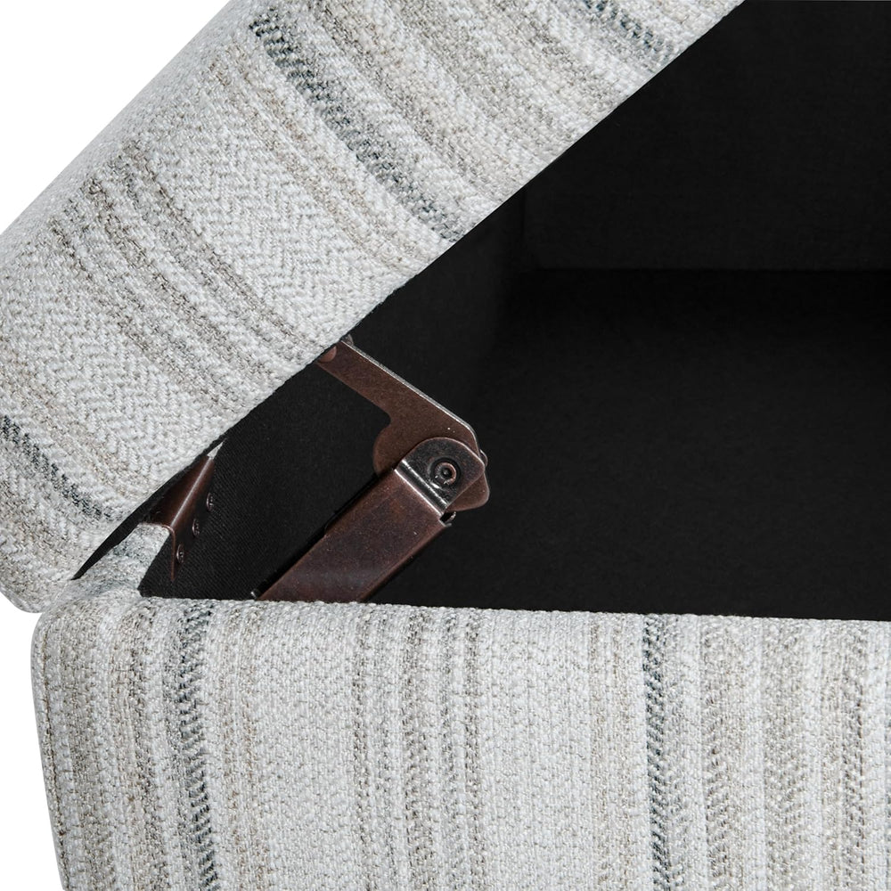 HomePop Malmo 36" Storage Bench - Gray Striped Pattern