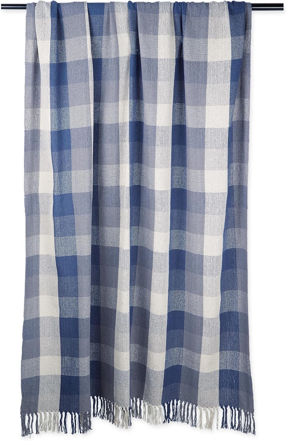 DII Buffalo Check Collection Rustic Farmhouse Throw Blanket with Tassels, 50x...