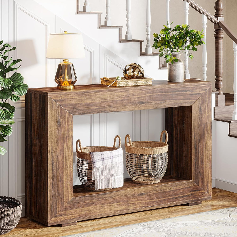 Tribesigns Farmhouse Console Table, 47 Inches Entryway Console Table with Sto...