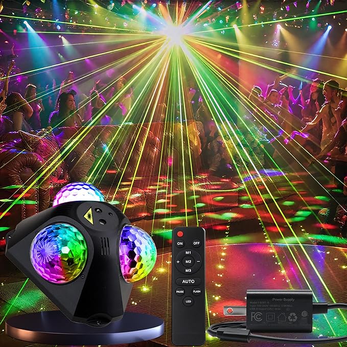 Disco Ball Party Lights Indoor Outdoor, Dj Lights Disco Ball Decor Party Stro...