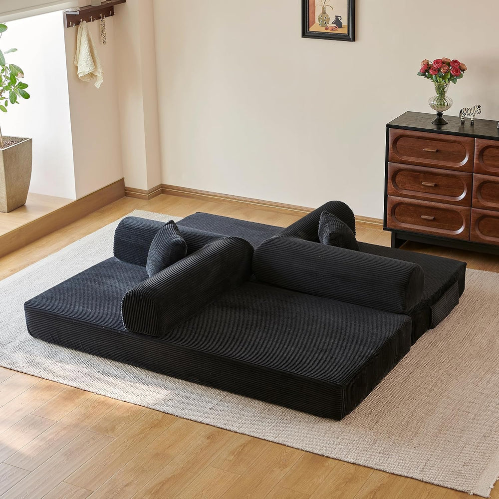 Eafurn 4-in-1 Boneless Convertible Sofa Bed, 79" Folding Mattress Couch ...