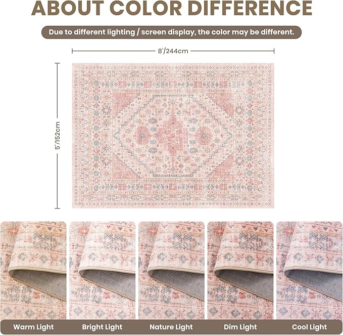zesthome Pink Rug - Image 2
