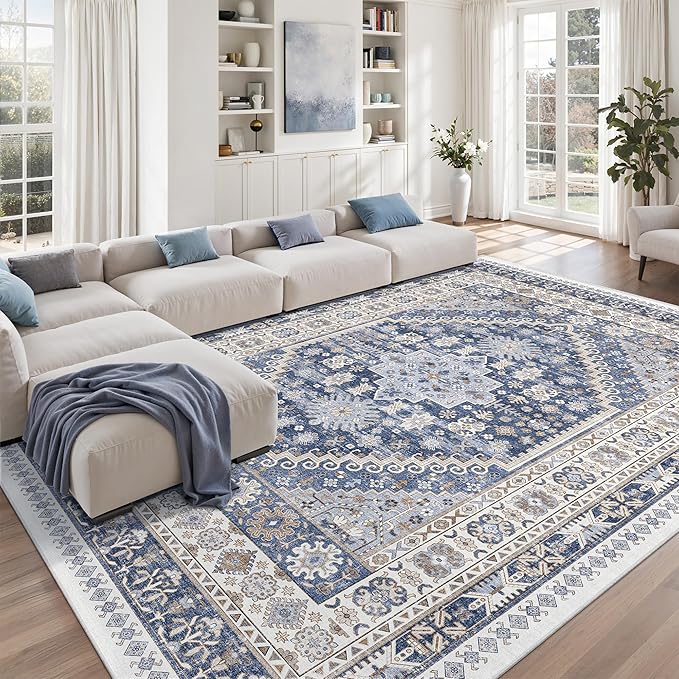 zesthome 9x12 Area Rugs, Stain Resistant Washable Rug, Ultra-Thin Rugs by Zesthome