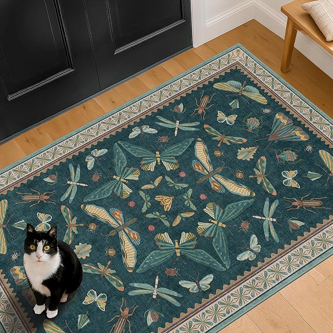 Teal 3x5 Entryway Rug by HazoHaus