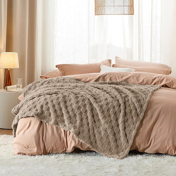 Bedsure GentleSoft Light Brown Throw Blanket - Image 5