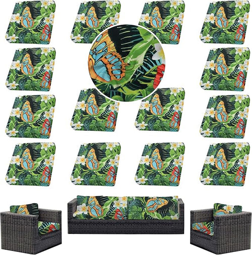 14Pcs Outdoor Cushion Covers, Patio Cushion Covers, Stretch Elastic Slipcovers by dreahoteztil