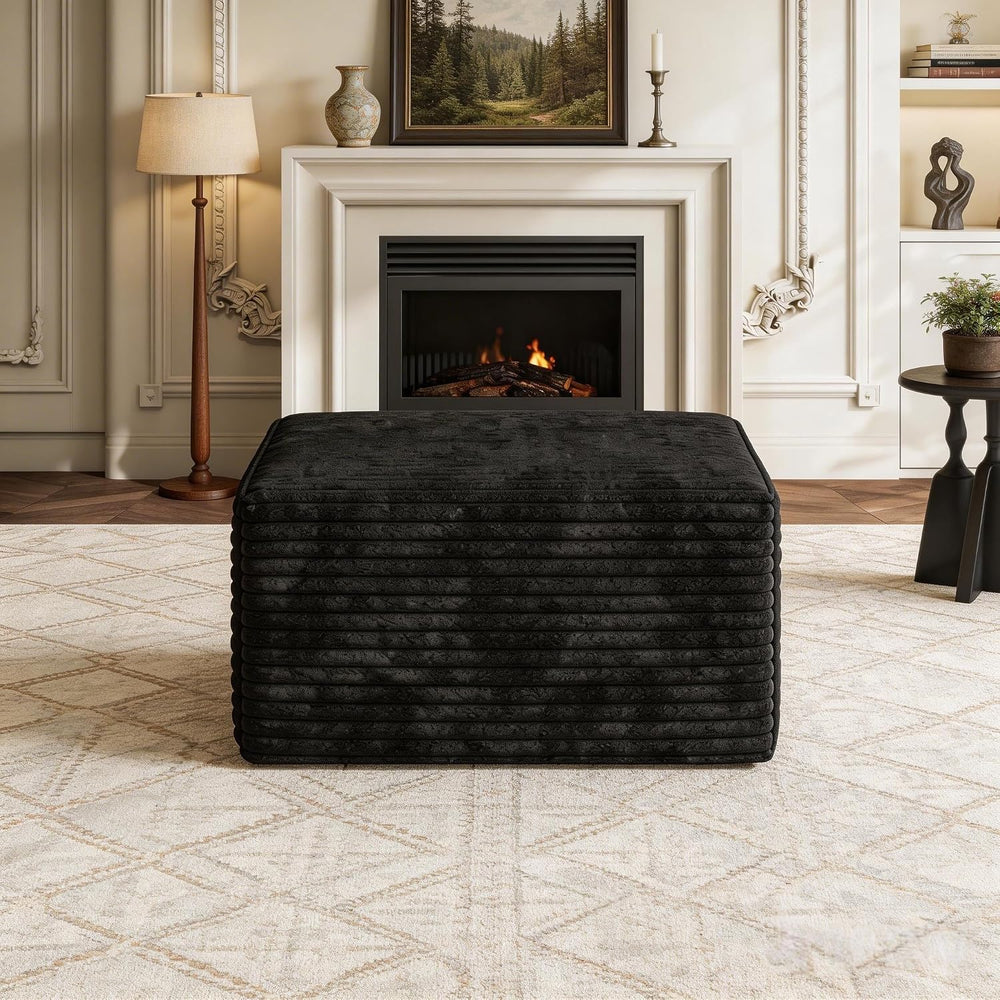 JINGLING 25.6 Inch Plush Corduroy Ottoman, Modular Sectional Foot Rest for Li...