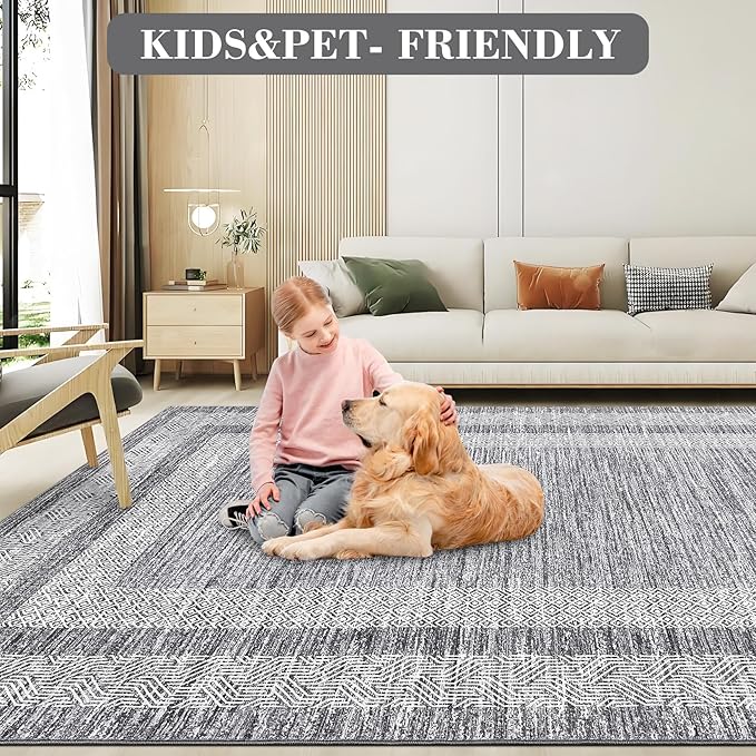 Washable 2.5x10 Kitchen Runner Rug, Easy Clean Geometri Rugs - Image 7