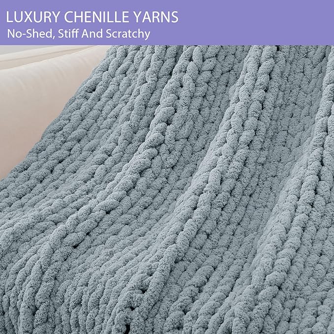 Bigacogo Chunky Knit Throw Blanket - Image 4