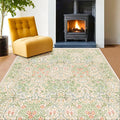 Hazo Haus Light Beige Green Living Room Rug, 6x8 Washable Area Rug by HazoHaus