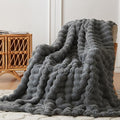 COOVA Faux Fur Throw Blanket for Couch, Cozy Soft and Fuzzy Plush Rabbit Fur by COOVA