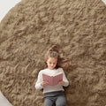 OLANLY Taupe Round Rugs for Bedroom by OLANLY