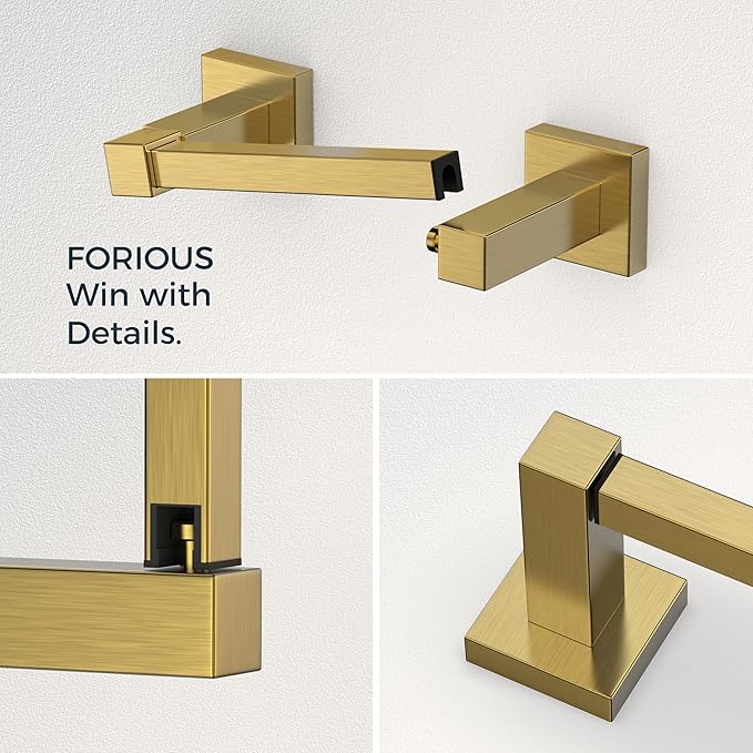 FORIOUS Toilet Paper Holder Set Wall Mount, SUS 304 Stainless Steel Pivoting - Image 4