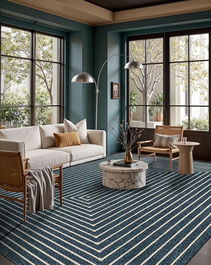 Latte&Fog 6x9 Area Rugs for Living Room Bedroom, Boho Non Slip Low Pile Carpet by LatteFog