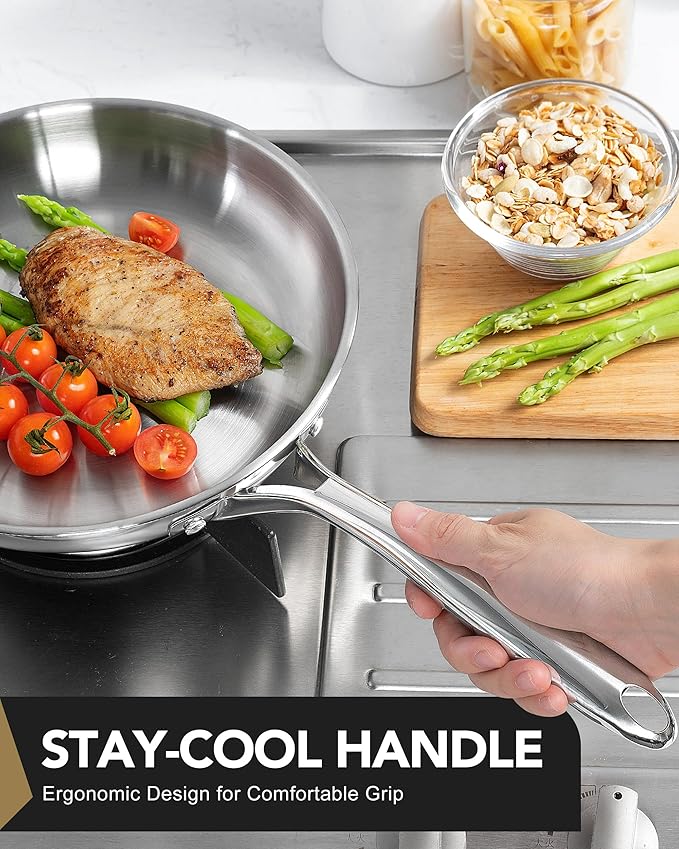 MICHELANGELO Stainless Steel 8 inch Frying Pan, Small Skillet - Image 4