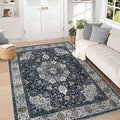 Area Rug 5x7 Washable Rug, Vintage Boho Medallion Rugs Non-Slip Soft Low Pile by VECARF