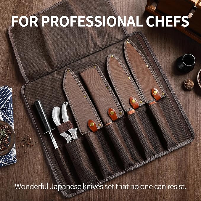 Japan Knife Set, High Carbon Steel Japan Nakiri Santoku Knife Set, Hand Forged