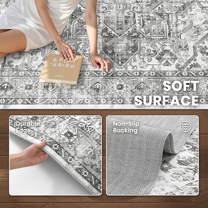 zesthome 8x10 Area Rugs for Living Room, Non-Slip Backing Washable Rugs - Image 6