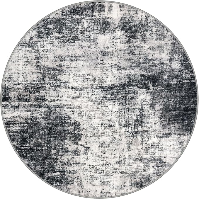 IOHOUZE Abstract Round Area Rug 8 Ft Washable Circle Rugs Large Round Rug Non - Image 9